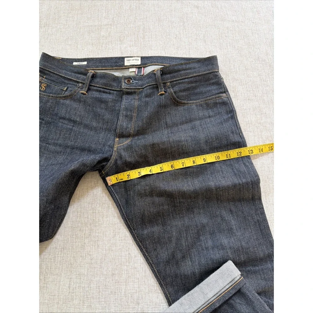 Todd Snyder Selvedge Jeans 34X32 American Denim Button Fly Slim Fit Dark Wash